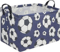 FXOLCSHE Rectangular Easter Soccer Basket,Kid's toy storage box,Collapsible waterproof college dorm laundry basket,Baby Nursery Hamper,Sports Boys soccer basket,Boys Soccer Room Decor(Soccers)