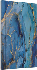 Blue Marble Single Blank Wall Plates Decorative No Device Faceplate Modern Ombre Watercolor Ink Art Light Switch Cover for Bathroom Bedroom Home Decorate