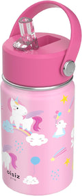 OISIZ Kids Water Bottle with Straw Lid 10oz, Vacuum Insulated 316 Stainless Steel Water Bottles for Kids for School, Leakproof Water Bottle, BPA Free and Keep Cold for 24 Hours