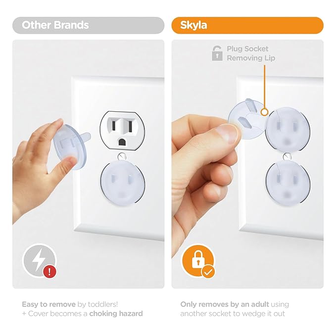 100 Pack Outlet Covers Baby Proofing Clear Outlet Covers Baby Safety Outlet Plug Covers Safe & Secure Electric Plug Protectors Sturdy Childproof Socket Covers for Home & Office