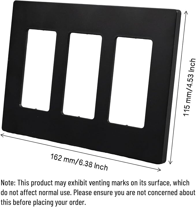 Wall Plates Screwless Design Outlet Covers UL Certified Safety Switch Plates Modern Matte Black Light Switch Covers Durable & Flush Fit Pack of 2