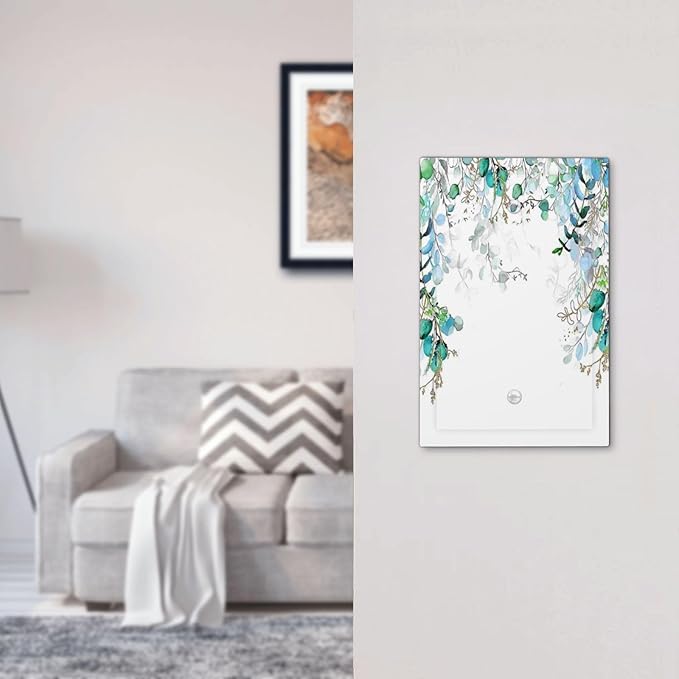 Decorative Light Switch Plate Covers Bohemian Green Eucalyptus Leaf Pine Leaves 1 Gang No Device Switch Cover Plate Single Blank Wall Plate Switchplate Electrical Faceplate