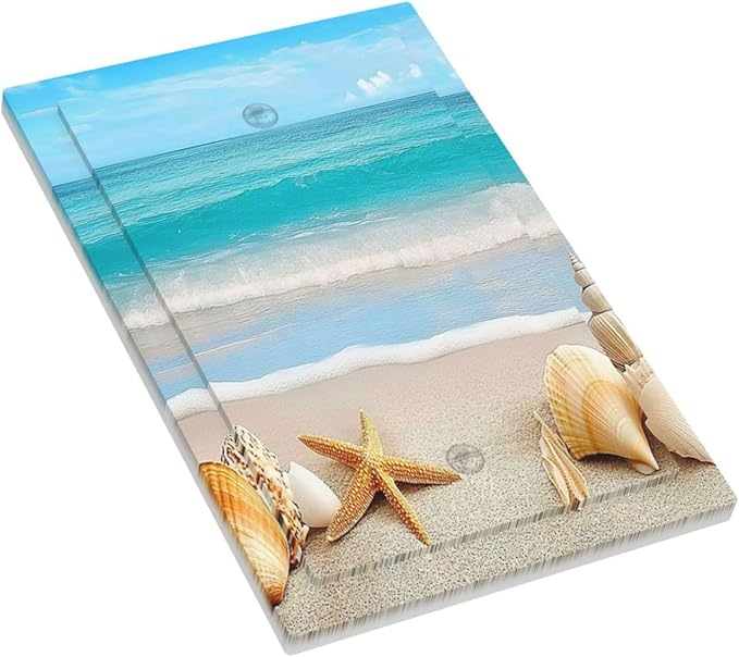 Light Switch Cover Plate Seashells Beach Starfish Scallop 1 Gang No Device Blank Electrical Wall Plates Faceplate Decorative Switch Plate For Bathroom Home Decor