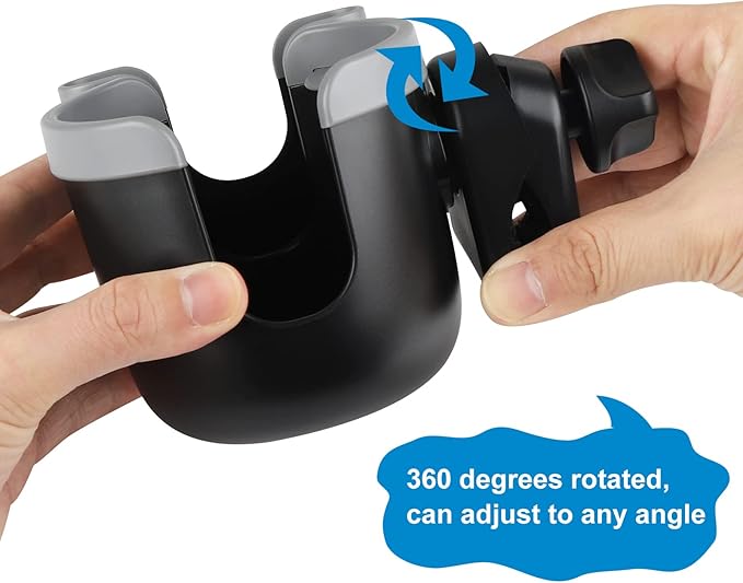 Accmor Stroller Cup Holder with Phone Holder, Bike Cup Holder, Universal Cup Holder for Uppababy Nuna Doona Strollers, 2-in-1 Cup Phone Holder for Stroller Bike Accessory