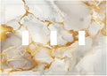Gold Marble Crack Simple Abstract Print Decorative Switch Plates 3 Gang Wall Plate Triple Toggle Light Switch Cover Faceplate Electrical Wall Panels for Bathroom Kitchen Home Decor