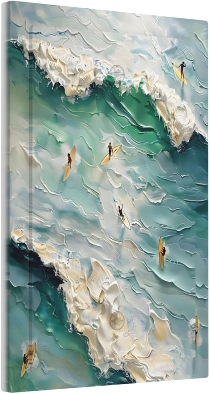 Beach Waves Ocean Surfing Hoverboard Painting Print Light Switch Cover Plate 1 Gang No Device Blank Electrical Wall Plates Faceplate Decorative Switch Plate Covers for Bedroom Living Room Decor