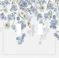 Hydrangea Blue Flowers Watercolor Floral Decorative Switch Plates 2 Gang Double Toggle Outlet Light Switch Cover Wall Plate Electrical Faceplate for Bed Room Living Room Decor
