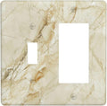 Light Switch Cover Plate Creamy Beige Marble Abstract Minimalism 2 Gang Toggle Rocker Combo Wall Plates Decorative Switch Plates and Outlet Covers Socket Cover for Bathroom Home Decor