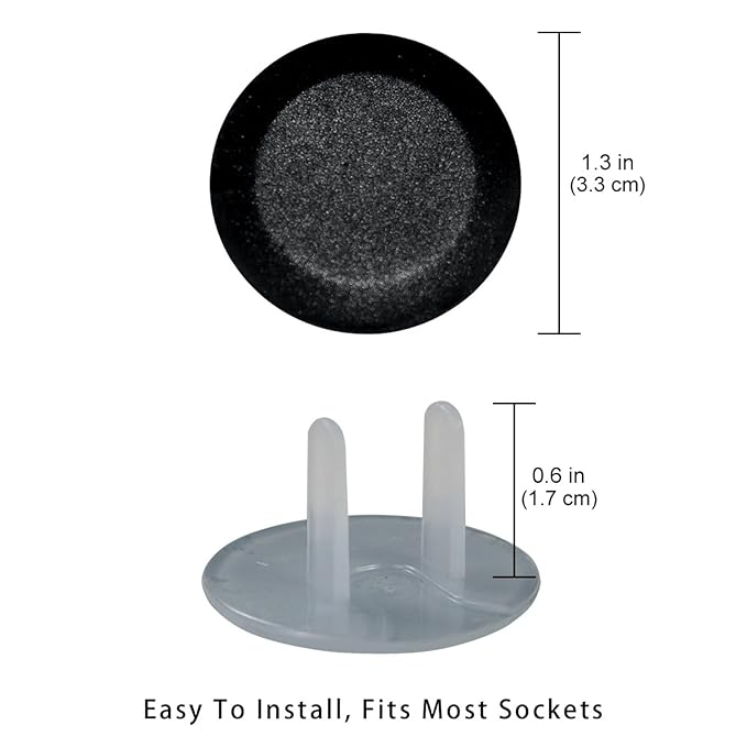 Pure Black Outlet Covers Baby Proofing - Plug Covers for Electrical Outlets, Child Proof Socket Covers, Baby Safety Products for Home, Office