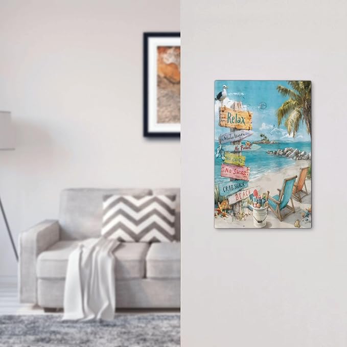 Ocean Beach Tropical Palm Tree Coastal Seaside Light Switch Cover Plate 1 Gang No Device Blank Electrical Wall Plates Faceplate Decorative Switch Plate Covers for Kids Room Living Room Decor
