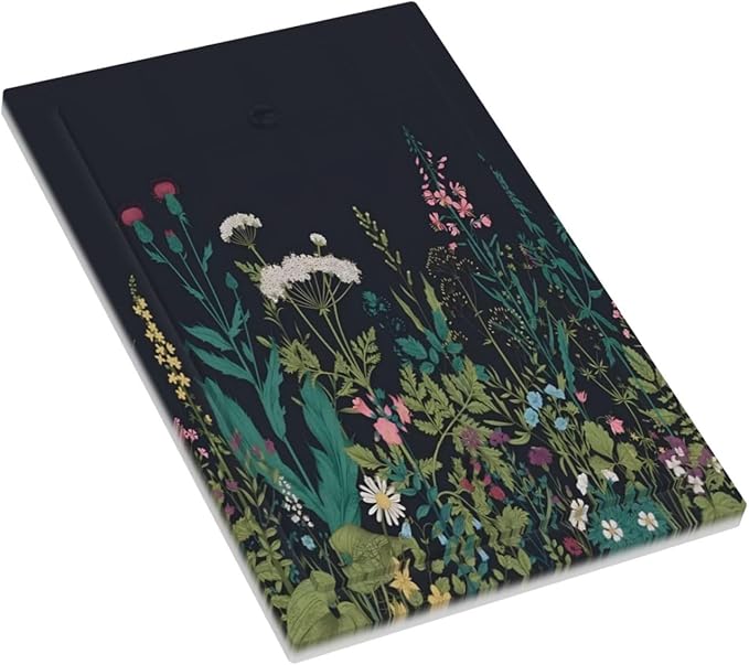 Boho Garden Flowers Weeds Floral Wildflowers Light Switch Cover Plate 1 Gang No Device Blank Electrical Wall Plates Faceplate Decorative Switch Plate Covers for Bedroom Living Room Decor