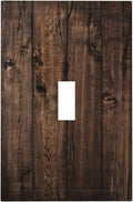 Rustic Brown Wood Plank Vintage Wooden Texture Print Decorative Light Switch Cover 1 Gang Single Toggle Device Electrical Faceplate Switchplates Decorator Outlet Wall Plate for Farmhouse Home Decor