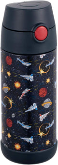 Snug Insulated Kids Water Bottle with Straw & Spout – Double-Wall Stainless Steel, Leakproof, Easy-Flip Lid – For School, Travel, Toddlers & Big Kids - Space Wars, 12oz