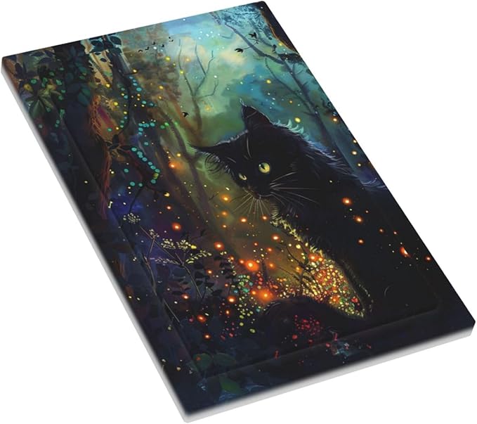 Light Switch Cover Magic Fantasy Forest Mysterious Black Cat Decorative Switch Plates 1 Gang Blank No Device Outlet Covers Electrical Wall Plates for Kid Room Bathroom Decor