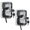 Child Proof Outlet Lock Box with 2 Durable Keys - Heavy Duty Safety Cover for Baby Proofing, Tool-Free Installation, More Space for Large Plugs Universal Fit Socket Protector (2 Pack, Black)