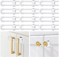 12 Packs Baby Proofing Sliding Cabinet Locks modacraft U-Shaped Child Safety Latches Adjustable White Locks for Handles Knobs Drawers Closet Cupboard