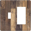 Cool Brown Wood Style Vintage Rustic Print Outlet Covers 1 Toggle 1 Rocker Combination Decorative Wall Plate Electrical Switch Plates Light Switch Cover Plate for Farmhouse Home Decor