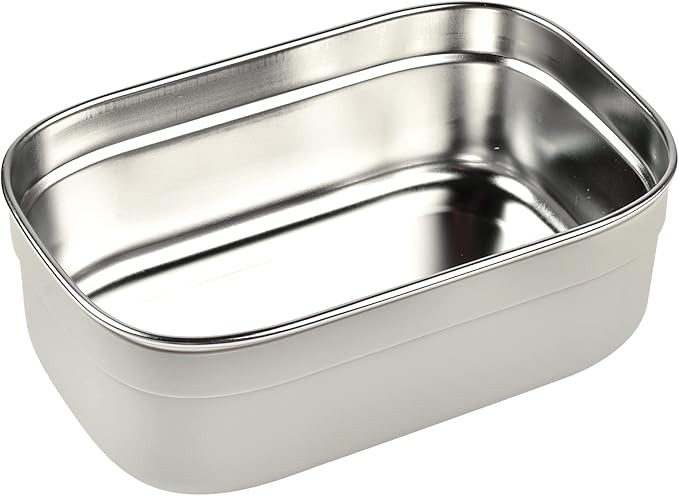 Beaba Stainless Steel Lunch Box, Kids Lunch Box with Silicone Lid, Bento Style Food Containers, Removable Silicone Dividers Make 1-3 Compartments, Rain