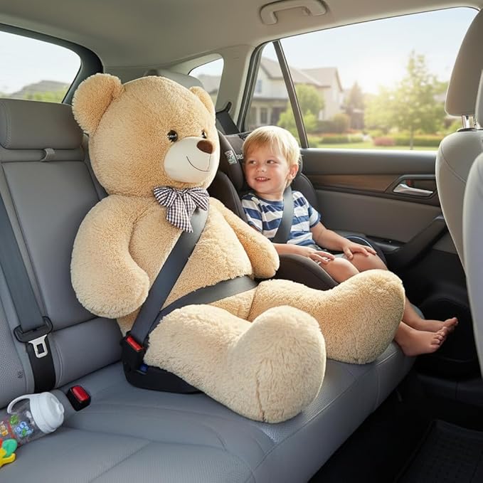 MorisMos Giant Teddy Bear 4 Feet, Cute Big Huge Bear Stuffed Animal 47inch, Classic Teddy Bear Plush Gift for Baby Shower Decorations, Party,Birthday,Valentines Day, Brown
