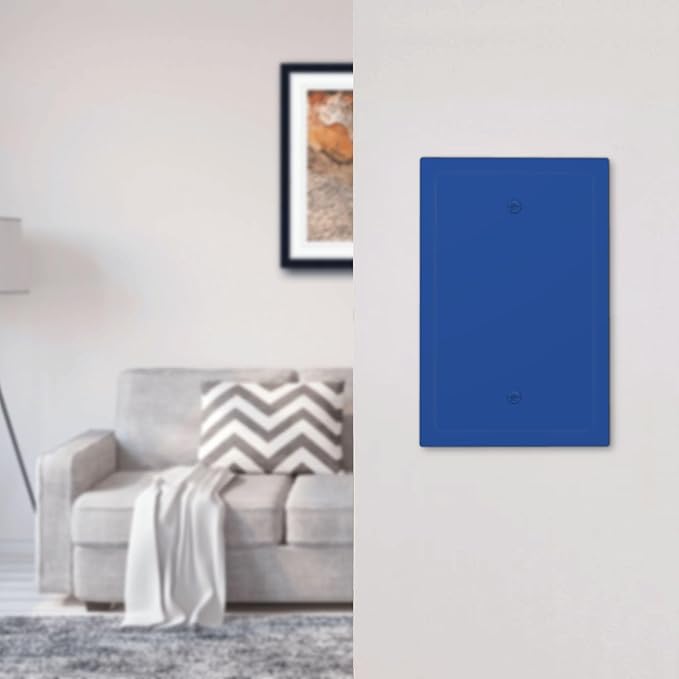 Blue Decorative 1 Gang No Device Blank Wall Plate Blank Light Switch Cover Switchplate Electric Unused Faceplate Covers