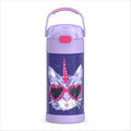 THERMOS FUNTAINER Water Bottle with Straw - 12 Ounce - Kids Stainless Steel Vacuum Insulated Water Bottle with Lid, Cool Caticorns