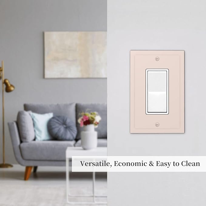Beige Decorative 1 Gang Rocker/Decorator Outlet Light Switch Wall Plate Cover Faceplate Face Switch GFCI Outlet Cover Plate