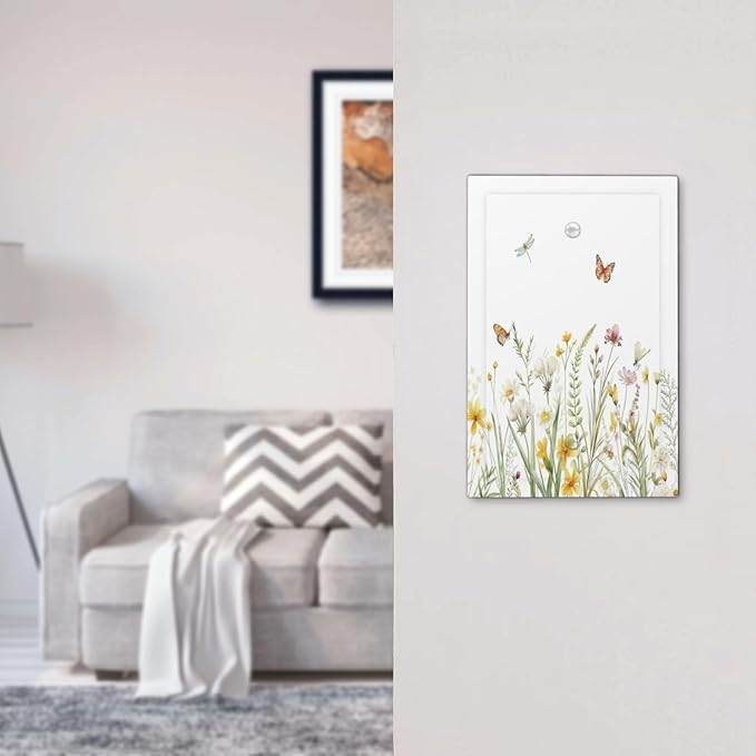 Colorful Wildflowers Dragonfly Butterfly Floral Light Switch Cover Plate 1 Gang No Device Blank Electrical Wall Plates Faceplate Decorative Switch Plate Covers for Bedroom Living Room Decor
