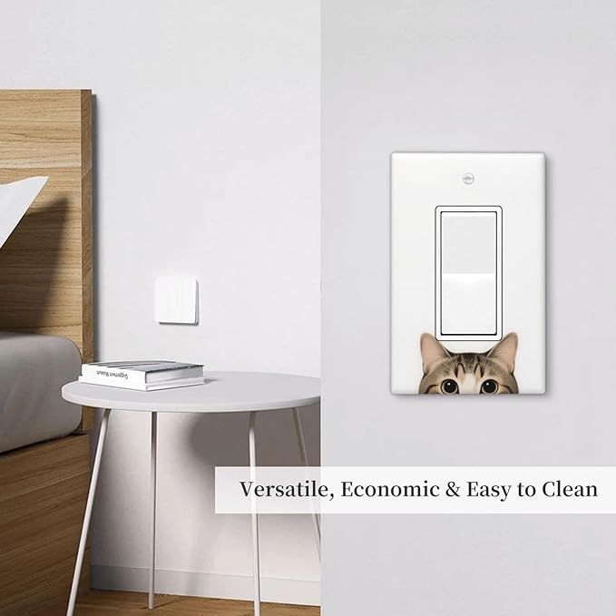 Cat Single Rocker Wall Plate Decorative 1 Gang Light Switch Covers Electrical Switchplate Home Decorate Faceplat for Bathroom Bedroom Kitchen Room 4.5 x 2.76 Inch