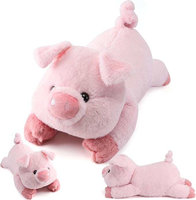 gnomantic Pig Weighted Stuffed Animals - 12 Inch 1.0 Pounds Weighted Plushies Pig - Small Plush Stuffed Animals Pillow - Cute Plush Toys Gifts for Kids & Adults