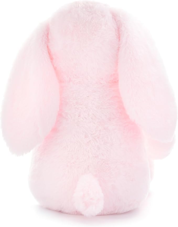 WEIGEDU Pink Rabbit Bunny Stuffed Animal Plush Toys with Floppy Ears & Heart Print for Lover, Kids, Boys, Girls, Babies - Perfect Birthday Nursery Décor Easter Christmas Bedtime Gift