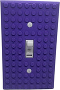 Brick Wall Plate, Single Toggle Light Switch Cover for Kids Bedroom, Game Room, 1-Gang (Purple)