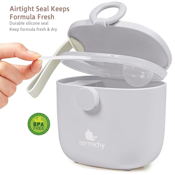 Termichy Baby Formula Dispenser, Portable Milk Powder Dispenser Container with Carry Handle and Scoop for Travel Outdoor Activities with Baby Infant, 8.8OZ, 0.55LB, 250g, 500ml