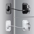 RORMGO Refrigerator Lock 2 Packs, Baby Proofing Fridge Locks with Silicone Wire Protection & Key - Easy Install Surface-Friendly for Freezer & Refrigerator, Black & White