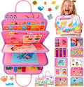SaFeli Toddler Busy Board, Montessori Toys for Toddler Girl Birthday Gifts, Learning Toys Sensory Busy Book Toys for Toddlers, Travel Educational Book for Airplane Car | Birthday Gift for Girls, Pink