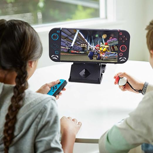 GUTIAL Accessories Bundle for Nintendo Switch - Cute Kawaii NS Accessories kit for Grils Boys Kids with Travel Carrying Case and Cartoon Dockable Cover Case, Screen Protector, Stand - Black