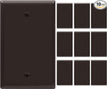 ENERLITES Blank Device Wall Plate, Gloss Finish, Mid-Size Blank Outlet Covers, 1-Gang 4.88" x 3.11", Unbreakable Polycarbonate Thermoplastic, UL Listed, 8801M-BR-10PCS, Brown (10 Pack)