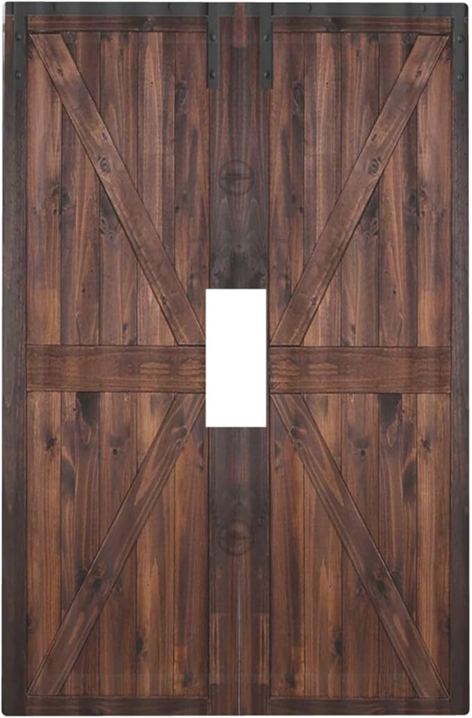 Light Switch Cover Rustic Brown Barn Door Retro Wood Plank 1 Gang Wall Plate Cover Country Single Toggle Outlet Covers Decorative Switchplate Electrical Faceplate for Bathroom Home Decor