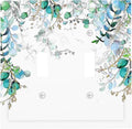 Decorative Light Switch Plate Covers Bohemian Green Eucalyptus Leaf Pine Leaves 2 Gang Wall Plate Double Toggle Switch Cover Plate Electric Dual Device Electrical Faceplate