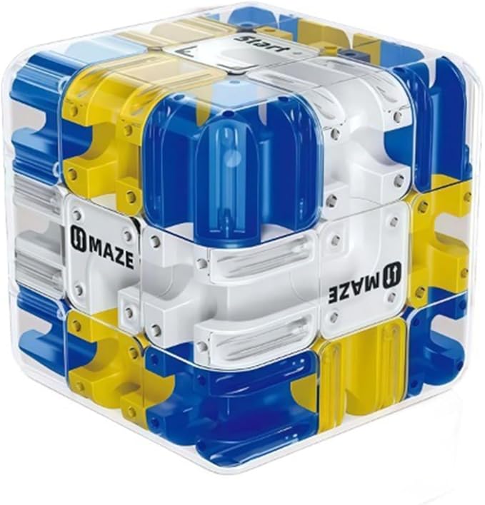 1PC 3D Maze Ball Cube Puzzle - Rolling Ball Mind Teaser Brain Training Game with Color-Match, Stress Relief Sensory Puzzle for Home Office Travel Party Gathering