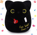 Get Well Gifts Black Cat Plush, 8 inch Black Cat Stuffed Animals Get Well Soon Gift for Kids Women, Cute Cat Plush Pillow Soft Stuffed Cat Feel Better Gifts for After Surgery