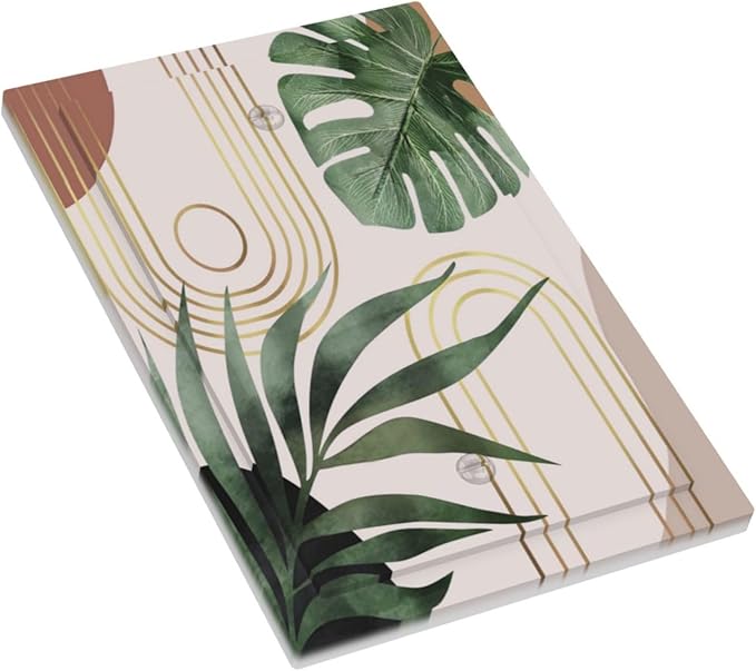 1-Gang No Device Decorative Blank Receptacle Wall Plate 70s Mid Century Bohemian Abstract Minimalist Boho Art Leaf Plant Light Switch Jumbo Size Electrical Face Plate Cover for Unused Outlets/Switches