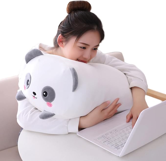 Panda Plush Stuffed Animal, Cute Panda Plushie Cylindrical Body Pillow Toy Gifts for Kids Birthday, Valentine, Christmas, 8inch