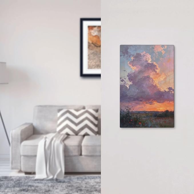 Abstract Sunset Dusk Natural Scenery Wild Flowers Light Switch Cover Plate 1 Gang No Device Blank Electrical Wall Plates Faceplate Decorative Switch Plate Covers for Farmhouse Bedroom Decor