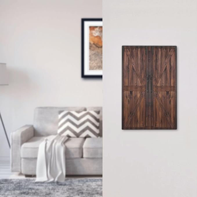 Rustic Barn Doors Vintage Brown Wood Plank Print Light Switch Cover Plate 1 Gang No Device Blank Electrical Wall Plates Faceplate Decorative Switch Plate Covers for Farmhouse Home Decor