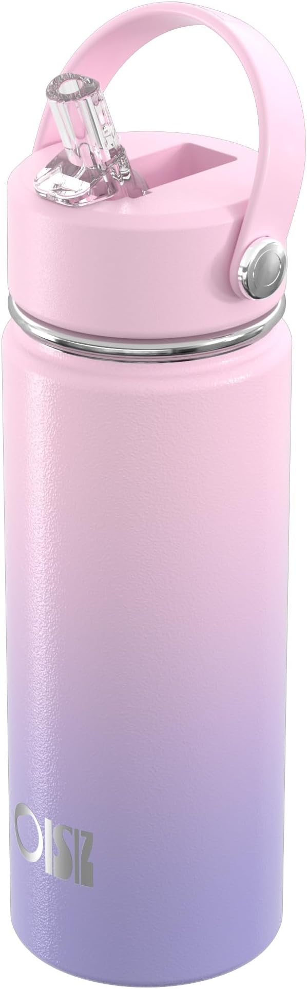 OISIZ 18oz Kids Water Bottle with Straw Lid, Vacuum Insulated Water Bottle Stainless Steel Bottles for Kids for School, Leakproof Water cups, BPA Free and Keep Cold for 24 Hours,Easy to Clean