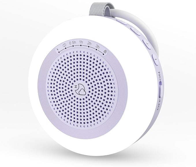 Portable Sound Machine,LEICEX White Noise Machine,33 Soothing Sound 10 Colors Night Light Sleep Machine for Baby Kids,Timer and Memory, Travel Sound Machine for Sleep Office Privacy Travel(Purple)