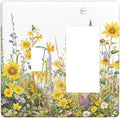 Wildflowers Sunflower Lavender Daisy Floral Outlet Covers 1 Toggle 1 Rocker Combination Decorative Wall Plate Electrical Switch Plates Light Switch Cover Plate for Bedroom Living Room Decor