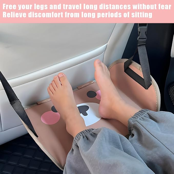Zpana Car Foot Hammock, Adjustable Vehicle Headrest Seatback Travel Essentials for Foot Rest, Portable No Collapse Thickened Automotive Feet Relax Hammock, Universal for SUV RV Truck (Style A)
