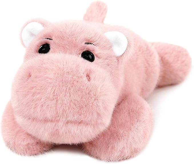 PEACH CAT Hippo Stuffed Animal Cute Hippopotamus Plushies Small Plush Toys Gifts for Kids Pink