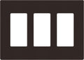 ENERLITES Screwless Decorator Wall Plate Child Safe Outlet Cover, Size 3-Gang 4.68" H x 6.53" L, Unbreakable Polycarbonate Thermoplastic, SI8833-BR, Glossy, Brown